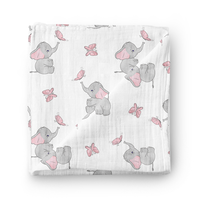 CHEER Tissu en mousseline double gaze à rayures personnalisées, imprimé numérique, motif floral, en rouleau