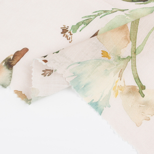 Tissu en <span class=keywords><strong>lin</strong></span> floral <span class=keywords><strong>au</strong></span> mètre Telas LIno léger Linho Tecido pour vêtement femme - Product Image 5