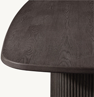 Table à manger moderne de luxe en bois de chêne avec pieds en acier inoxydable, 8 places, pour salle à manger à domicile