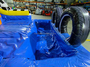 Nhà Máy Thương Mại Tùy Chỉnh Đôi Làn Đường Trượt Nước Trẻ Em Xe Đua Theo Chủ Đề <span class=keywords><strong>Inflatable</strong></span> Trượt Nước Cho Trẻ Em Và Người Lớn - Product Image 5