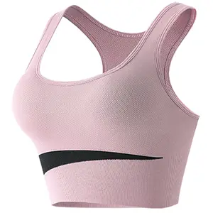 Soutien-gorge de sport à bretelles dans le dos pour femmes Push Up Yoga Gym Crop Top Brassiere Fitness Top Plunge Neckline Bras