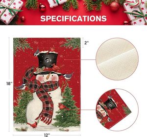 Muñeco de nieve promocional con bufanda Bandera de jardín de Navidad 12x18 pulgadas Doble cara <span class=keywords><strong>Cardinal</strong></span> Invierno Granja Bandera decorativa al aire libre - Product Image 3