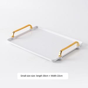 Plateau en <span class=keywords><strong>plastique</strong></span> de luxe léger d'approvisionnement direct d'usine pour la tasse d'eau thé fruits dîner motif de plante salon plats et assiettes - Product Image 6