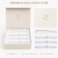 Boîte rigide personnalisée en carton ondulé pour aligneurs orthodontiques chimiques avec logo, recyclable, pour laboratoire dentaire, avec éponge réutilisable et gaufrage