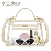 Sac transparent pour événements sportifs, sac à bandoulière en PVC transparent pour femmes avec sangle réglable pour concerts et matchs
