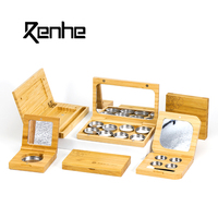 Emballage en bambou personnalisé avec logo, étui pour poudre compacte cosmétique, palette de fards à paupières, emballage magnétique en bambou pour palette de fards à paupières