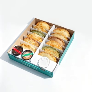 Envase de Papel Personalizado para Comida Caliente de Oriente Medio, Caja para <span class=keywords><strong>Empanadas</strong></span> y Samosas Crujientes, Empaque para Compartir Bocadillos Familiares - Product Image 1