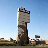 Letrero de Pylon Personalizado, Torre Guía Iluminada para Publicidad en Centros Comerciales, Letrero Direccional de Acero