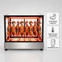 Vitrine chauffante thermostatée professionnelle pour canard rôti, poulet entier, ventre de porc croustillant et viande BBQ