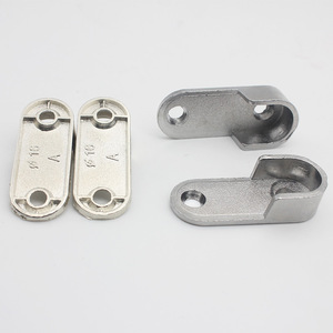 Zinc Alloy Wardrobe <b>Hanging</b> Rod Support 16mm Flat Tube Wall Mount Non Detachable Flange <b>Seat</b> Clothes Rail Accessory - Product Image 2