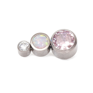 Fuxuan ASTM F136 Titanio para Piercing Corporal, Top Dérmico con Rosca Interna y Racimo de Ópalos - Product Image 5