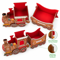 Boîtes cadeaux en carton vert en forme de train pour la vente en gros, idéales pour les fêtes de Noël, les vitrines et les événements.