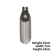Appliques en tissu feutré brodé à la main, style punk métallique transfrontalier, avec pompons et perles, pour accessoires de costume