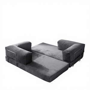 Modüler Mavi Dönüştürülebilir İskeletsiz Modern Vakumlu Kanepe Kumaş Malzeme Katlanır Yatar Koltuk Sıkıştırılmış Çekyat Oteller İçin - Product Image 3