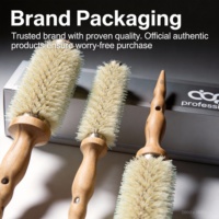Peigne en bois avec tube en aluminium argenté, antistatique, pour démêler les cheveux, pour un usage quotidien, salon, maison, toilettage