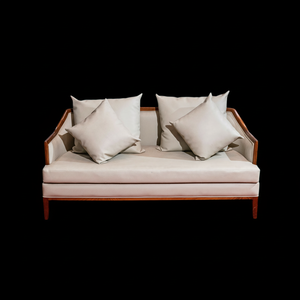 โซฟาเชสเตอร์ฟิลด์2-Seater กลางศตวรรษที่ทันสมัยโครงไม้แอชและเบาะหนังสำหรับตกแต่งโรงแรมหรือวิลล่าห้องนั่งเล่น - Product Image 1