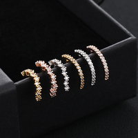 Fashion Stainless Steel 20G Cartilage Barbell Stud Girls Helix Ear Piercing Earring Surface Piercing Jewelry With CZ