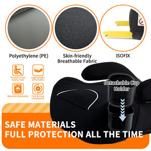 Vente directe d'usine, siège rehausseur sans dossier pour voiture, pour enfants de 125 à 150 cm, avec installation Isofix, certifié ECER129, coussin lavable - Product Image 5