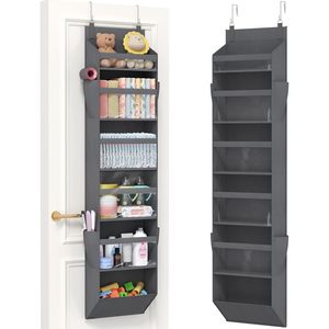 Organizador para colgar sobre la puerta con 10 compartimentos, almacenamiento colgante con ventana transparente, plegable para armario, baño, dormitorio - Product Image 1