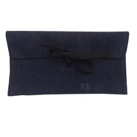 Pochettes pour bijoux, sac à bijoux, personnalisé, bleu marine, ruban en daim gaufré, 50 pièces