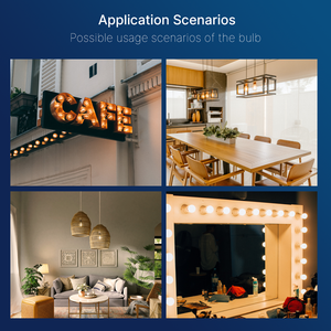 Lámpara de filamento LED global regulable 120V 4W 500 lúmenes G16.5 E26 Bombilla de vidrio Iluminación interior Compatible con varios accesorios - Product Image 6
