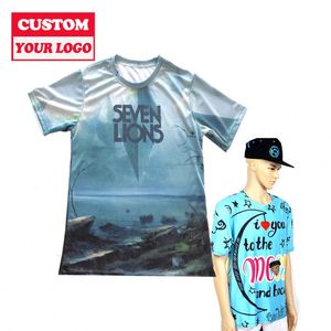 T-shirts confortables en sublimation, coupe ajustée, 60 % coton, <span class=keywords><strong>40</strong></span> % modal, imprimé intégral, 90 % polyester, 10 % élasthanne - Product Image 1