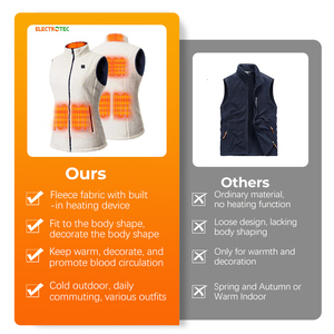 100% Polyester Sherpa <strong>Fleece</strong> 5V Battery Powered Winter Windproof Sleeveless Electric Heated <strong>Vest</strong> <strong>Women</strong> - Product Image 2