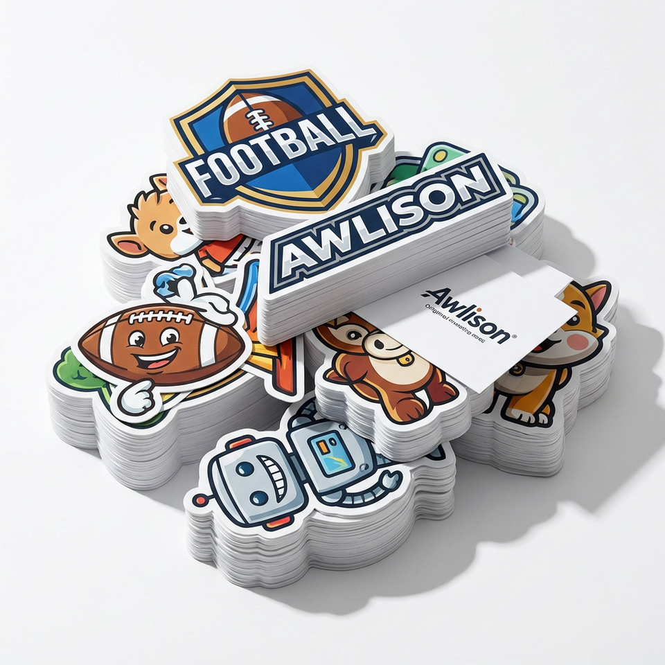 Custom Die Cut PVC Logo Stickers Waterproof Vinyl Adhesive Advertising ...