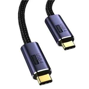 Cabo de dados USB4 Thunderbolt3 PD 100W 5A 20 Gbps 8K@60HZ de carregamento rápido USB tipo C para tipo C para Macbook Pro