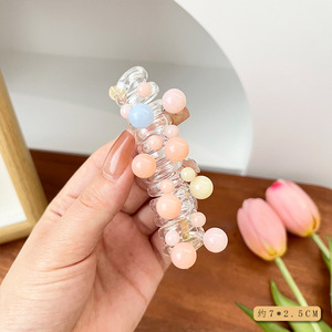 Yeni tasarım moda inci düz telefon kablosu saç döngü kadın tarzı kabarcık boncuk Headstring saç aksesuarları - Product Image 3