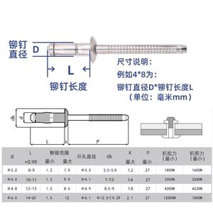 304304 <span class=keywords><strong>Rivet</strong></span> <span class=keywords><strong>autoperceur</strong></span> à double coupelle entièrement en acier - Product Image 6