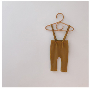 Nouveau <span class=keywords><strong>legging</strong></span> d'automne pour bébé fille et garçon, couleur unie, en coton côtelé, grande sangle en PP, combinaison pour bébé - Product Image 6