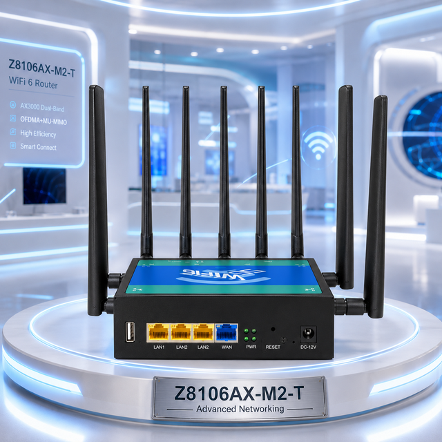 Z8106AX-M2-T Industrial Outdoor 5G WiFi 6 Wireless Router with 1 WAN 4 LAN Gigabit Dual SIM CPE