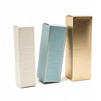 Boîte d'emballage en carton métallique de luxe, logo en relief personnalisé, boîte en papier pliable, boîte personnalisée pour flacon cosmétique