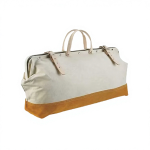 Heavy Duty Waterproof Canvas <strong>Mason</strong> <strong>Carpenter</strong> Tool Bag with 6 Internal Pockets Leather Reinforced Base OEM/ODM Customizable - Product Image 4