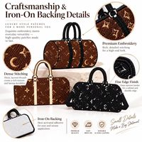 Patch brodé thermocollant ou à coudre pour sac à main de luxe, sac à bandoulière pour femme, marron et noir, tendance, vente en gros