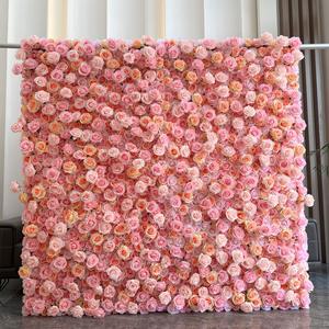 Heavy Duty Reusable Roll Up <b>Artificial</b> Flower Wall 8ft x 8ft Wedding Party Photo Booth Decor - Product Image 1