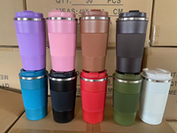 Cangkir kopi berlapis bubuk 500ml, cangkir termal air bebas Bpa, botol dapat disesuaikan, termos vakum bebas Bpa