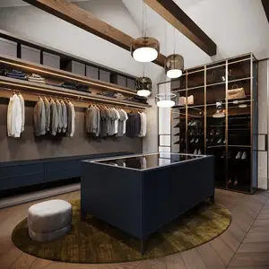 طويل القامة مخصص الحديثة مفتوحة مزيج القماش المشي في خزانة غرفة نوم الأثاث للملابس طوي خزائن خزانة معدنية خزانة