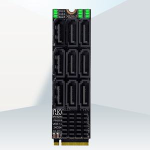 Carte d'extension <span class=keywords><strong>M2</strong></span> PCIe SATA6Gbps 9 ports Interface Nvme <span class=keywords><strong>Mkey</strong></span> Prend en charge l'extension de disque dur de stockage réseau - Product Image 1