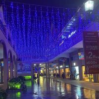Noshado LED-Eisstreifen-Lichtervorhang, voller Sterne, für den Außenbereich, Party, Hochzeit, Weihnachtsdekoration, IP44, wasserdicht, 4 m, warmweiß