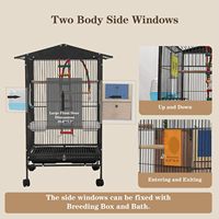 Cage à oiseaux moyenne en fer forgé avec couvercles pour perruches, calopsittes, perroquets et plus encore
