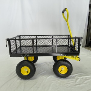 Heavy Duty 500 Lbs Capacity Wagon <strong>Cart</strong> With Removable Mesh Sides Convert Flatbed Farm Yard Garden Steel Mesh Garden <strong>Cart</strong> - Product Image 2