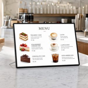 Boîte lumineuse LED ultra-mince pour menu de table, support publicitaire rectangulaire pour café, restaurant, bar - Product Image 1