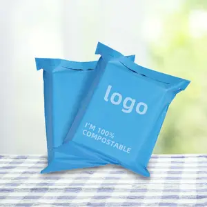 Anufacture-bolsas biodegradables de plástico con logotipo personalizado, envío exprés compostable