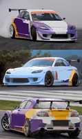 Kit de Carrocería Estilo VERTEX para Mazda RX-8, Parachoques Delantero, Parachoques Trasero y Faldones Laterales