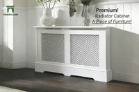 Cache-radiateur moderne blanc laqué de qualité supérieure, OEM ODM pour les marques de décoration intérieure européennes et américaines, meuble de radiateur grande taille 1500 mm
