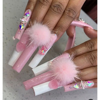 Hot Selling Cute Design Pompons Plüsch ball 3D Magnet Fashion Balls Nail Art Pom für Nagel dekoration