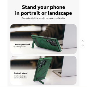 Funda <span class=keywords><strong>de</strong></span> teléfono <span class=keywords><strong>de</strong></span> cuero <span class=keywords><strong>de</strong></span> carga inalámbrica <span class=keywords><strong>de</strong></span> lujo para Samsung S22 S23 Plus S24 S25 soporte <span class=keywords><strong>de</strong></span> cubierta trasera ultra magnética - Product Image 4