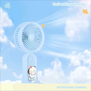 Mini Ventilador Portátil de Escritorio con Carga USB, Diseño de Dibujos Animados, con Cordón para Colgar - Product Image 2